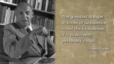 Peter Drucker quote: 'The greatest danger in times of turbulence...'