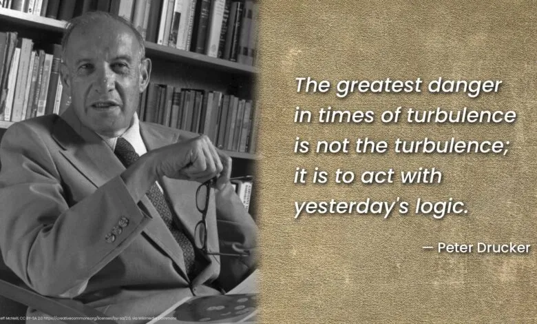 Peter Drucker quote: 'The greatest danger in times of turbulence...'