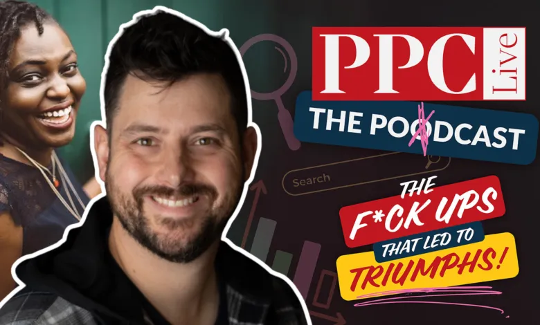 Podcast cover featuring two smiling hosts and PPC Live branding.