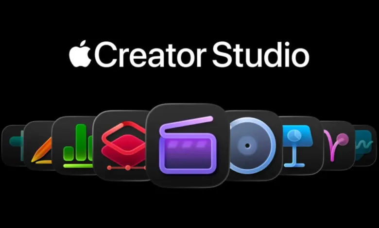 Apple Creator Studio logo with app icons for creative tools.