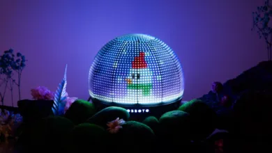 SwitchBot’s AI Desk Light Mimics a Pixel Art Snow Globe
