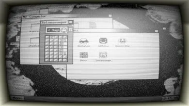 Old computer screen showing Swinesweeper game and file icons.