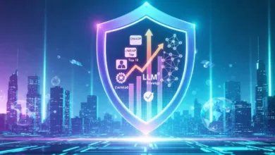 Cybersecurity shield over futuristic city, data protection concept.