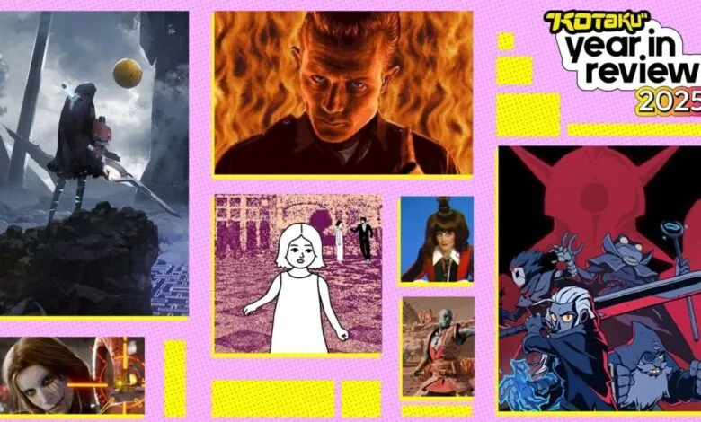 Kotaku Year in Review 2025 collage with various video game images.