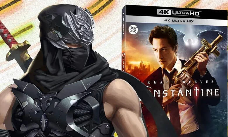 Ninja Gaiden character next to Constantine 4K Ultra HD movie cover.
