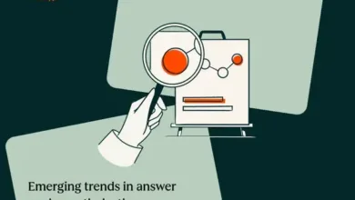 Hand with magnifying glass examines a chart on an easel.