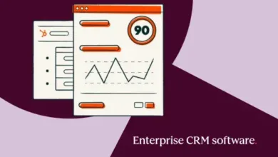 HubSpot Enterprise CRM software interface with data visualization.