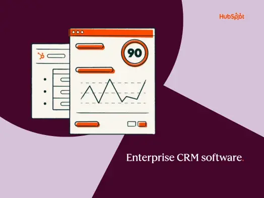 HubSpot Enterprise CRM software interface with data visualization.