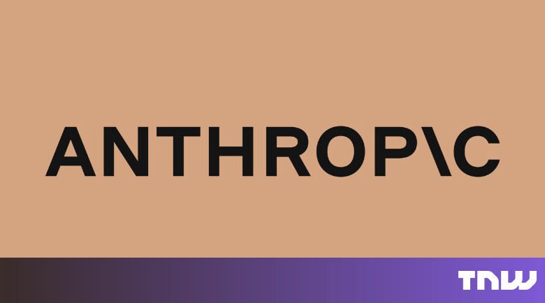 Anthropic logo in black text on a tan background.