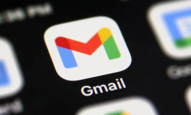 Gmail app icon on a smartphone screen, close-up view.
