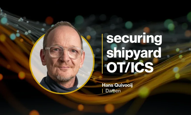 Hans Quivooij of Damen discussing shipyard cybersecurity.