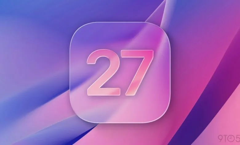 iOS app icon with number 27 on a purple and pink gradient background.