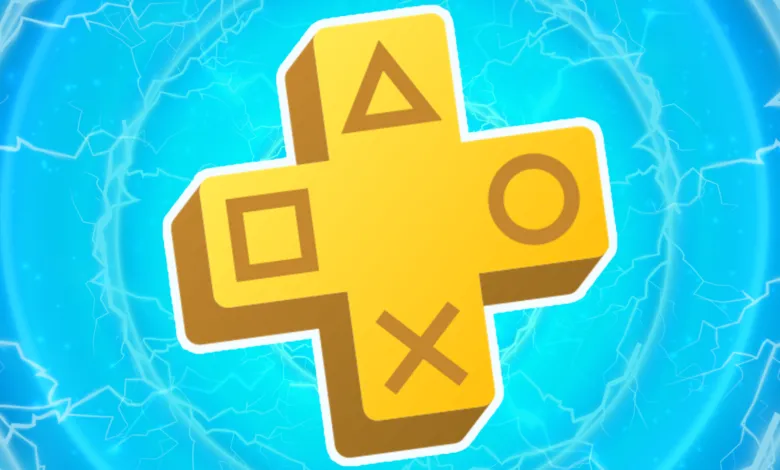 PlayStation Plus logo featuring triangle, circle, square, and cross on a blue background.