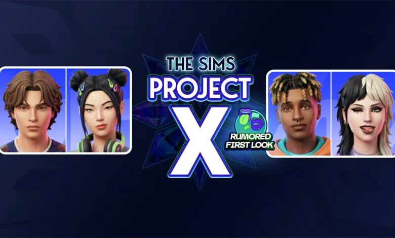 The Sims Project X rumored first look featuring four diverse Sims characters.