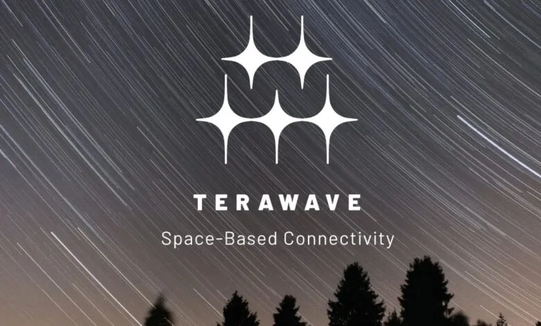 Terawave logo over star trails and silhouetted trees.