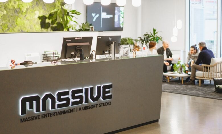 Massive Entertainment studio reception area with waiting employees.