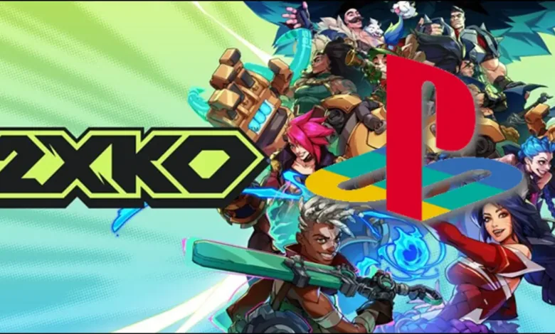 2XKO game art featuring characters and the PlayStation logo.