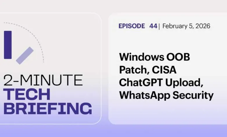 2-Minute Tech Briefing Episode 44 thumbnail with tech news topics.