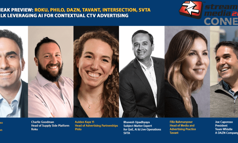 Panelists for Streaming Media 2026 Connect event discussing contextual CTV advertising.