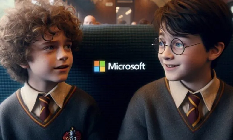 Two young boys dressed as Harry Potter characters on a train.
