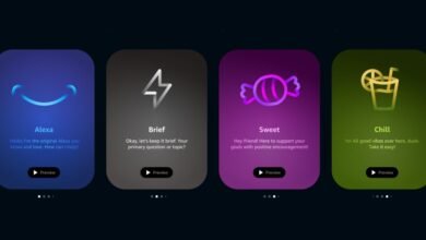 Alexa personality options: Alexa, Brief, Sweet, and Chill.
