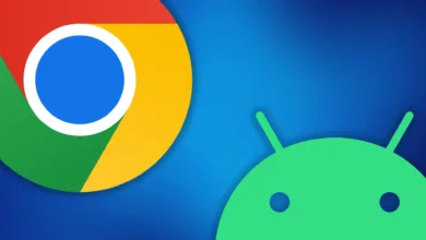 Chrome and Android logos side-by-side on a blue gradient background.