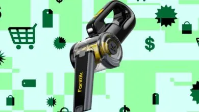 Fanttik V10 Apex handheld vacuum cleaner on sale background.