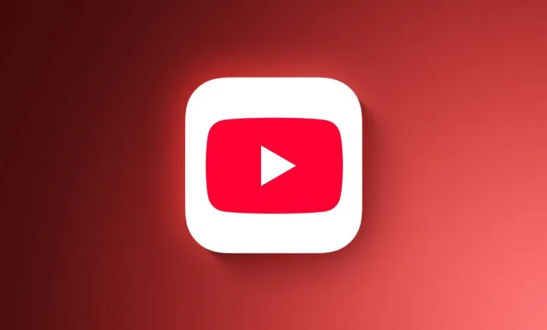 YouTube logo with white border on a red gradient background.