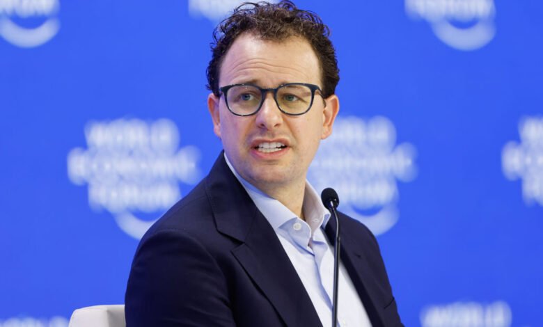 Dario Amodei speaks at the World Economic Forum in Davos.