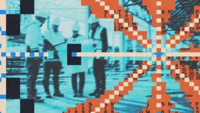 Abstract image of construction workers overlaid with calendar dates.