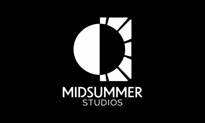 Midsummer Studios logo: white sun graphic on black background.