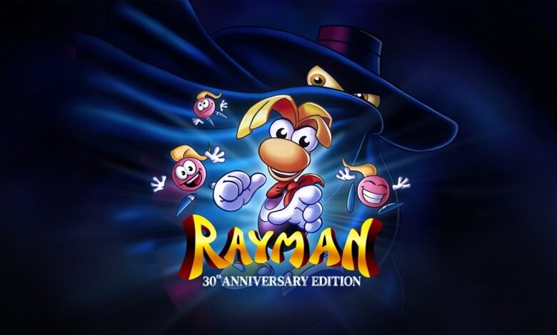 Rayman 30th Anniversary Edition game cover art with Rayman character.