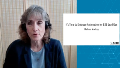 Melissa Mackey presents on B2B lead generation automation via webinar.