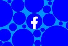 Facebook logo: white 'f' on blue circles background.