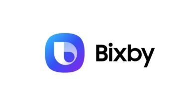 Samsung Bixby logo with a blue gradient icon and the name 'Bixby' in black text.