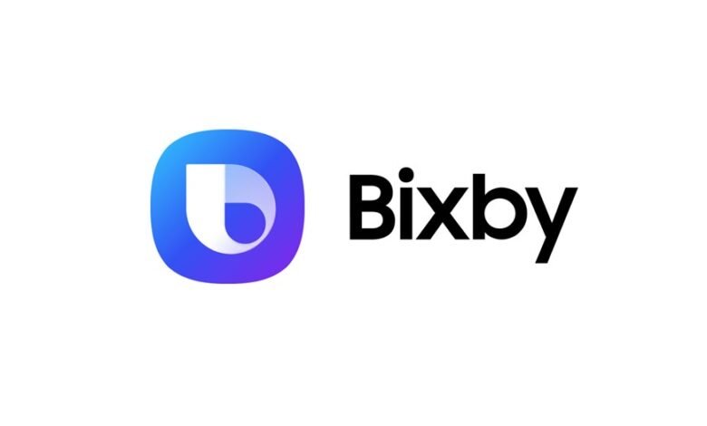 Samsung Bixby logo with a blue gradient icon and the name 'Bixby' in black text.