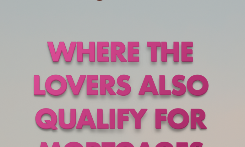 Humorous graphic with 'Score' logo and text about lovers qualifying for mortgages.