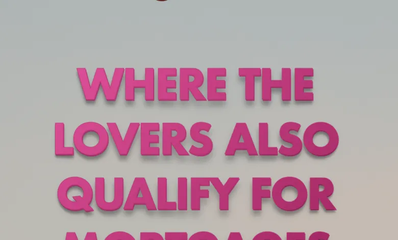 Humorous graphic with 'Score' logo and text about lovers qualifying for mortgages.