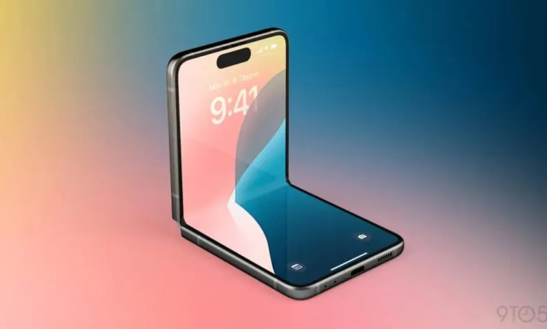 Foldable iPhone concept with a seamless display and sleek design.