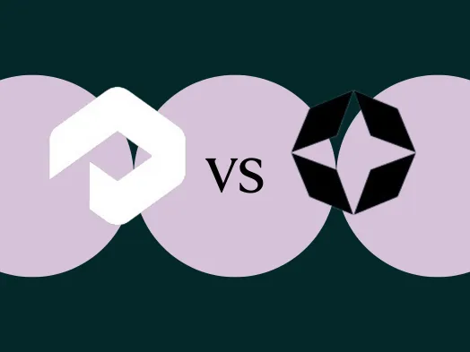 Comparison graphic with white and black logos separated by 'VS'.