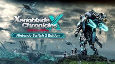 Xenoblade Chronicles X: Definitive Edition for Nintendo Switch 2, featuring a mech and alien landscape.