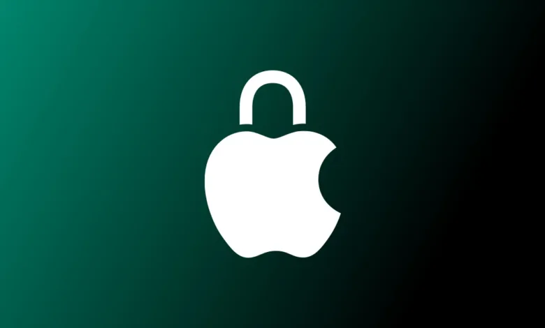 Apple logo combined with a padlock icon, symbolizing security.