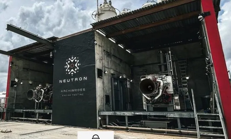 Neutron Archimedes engine testing facility with two rocket engines.