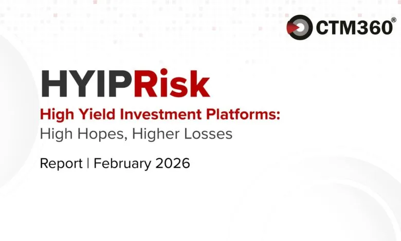 HYIPRisk report cover by CTM360° for February 2026.