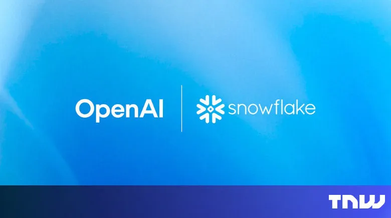 OpenAI and Snowflake logos on a blue gradient background.