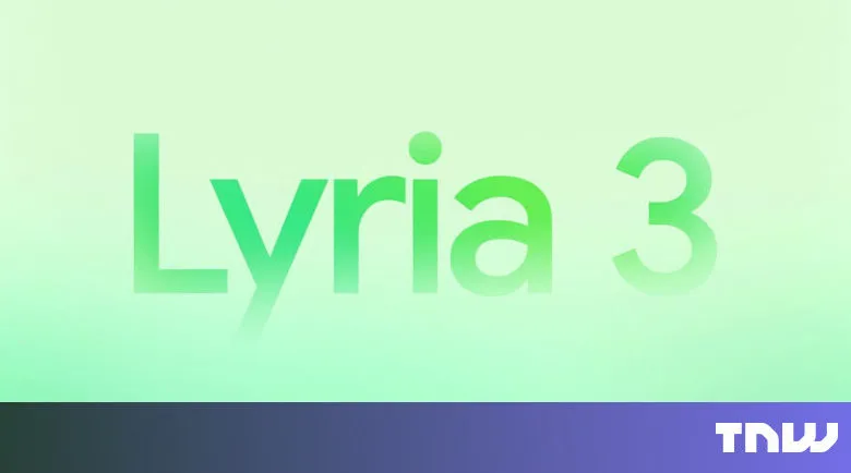 Lyria 3 logo on a gradient green background.