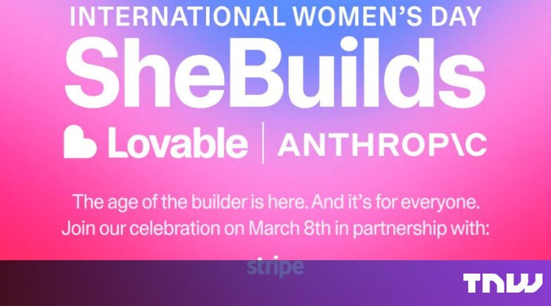 International Women's Day SheBuilds event promotion with sponsors.