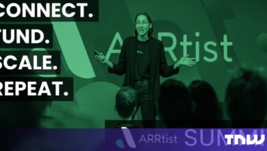 Speaker presenting at ARRrtist Summit, engaging audience.