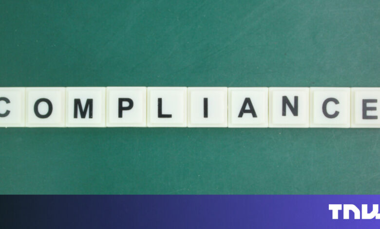 The word 'Compliance' spelled out with letter tiles.