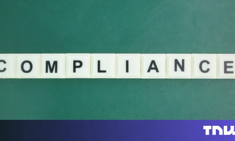The word 'Compliance' spelled out with letter tiles.